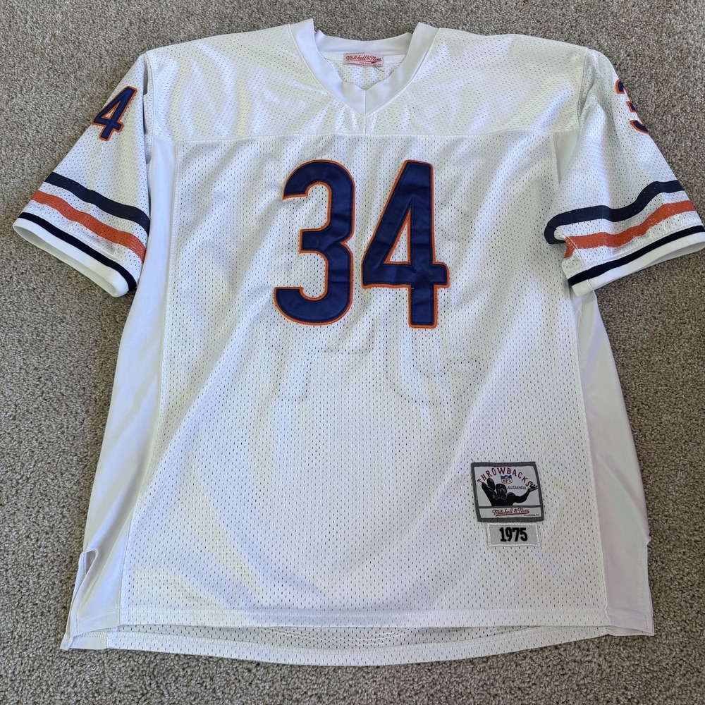 Chicago Bears Jersey Mens XL White NFL Football Mitchell & Ness Walter Payton 34